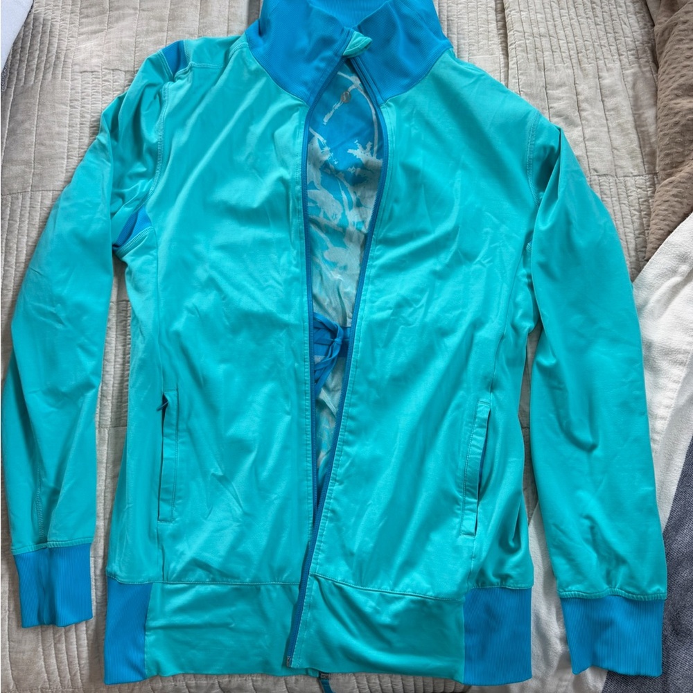 lululemon athletica Teal Zip Bomber Jacket